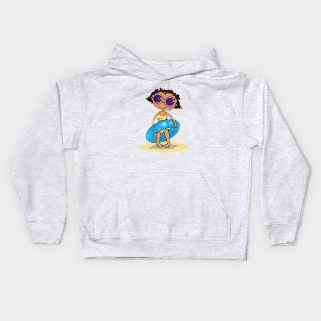 Female swimmer Kids Hoodie by Tupoterus